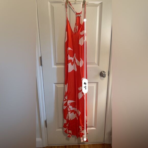 Karina Grimaldi Vibrant Orange and White Maxi Dress - Picture 12 of 13